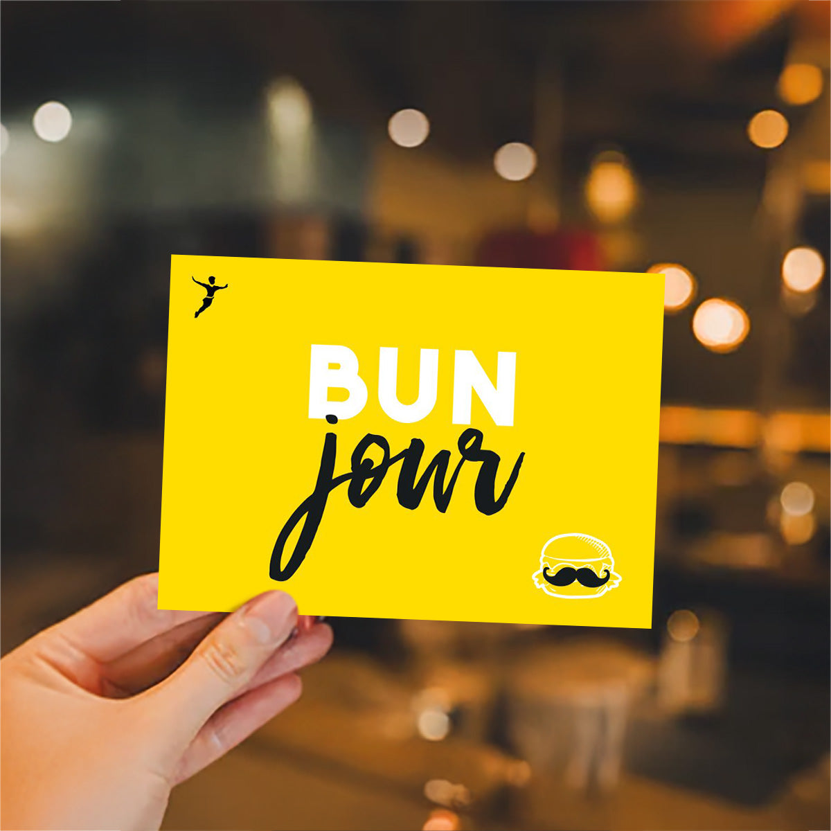 Postkarte „BUN jour"