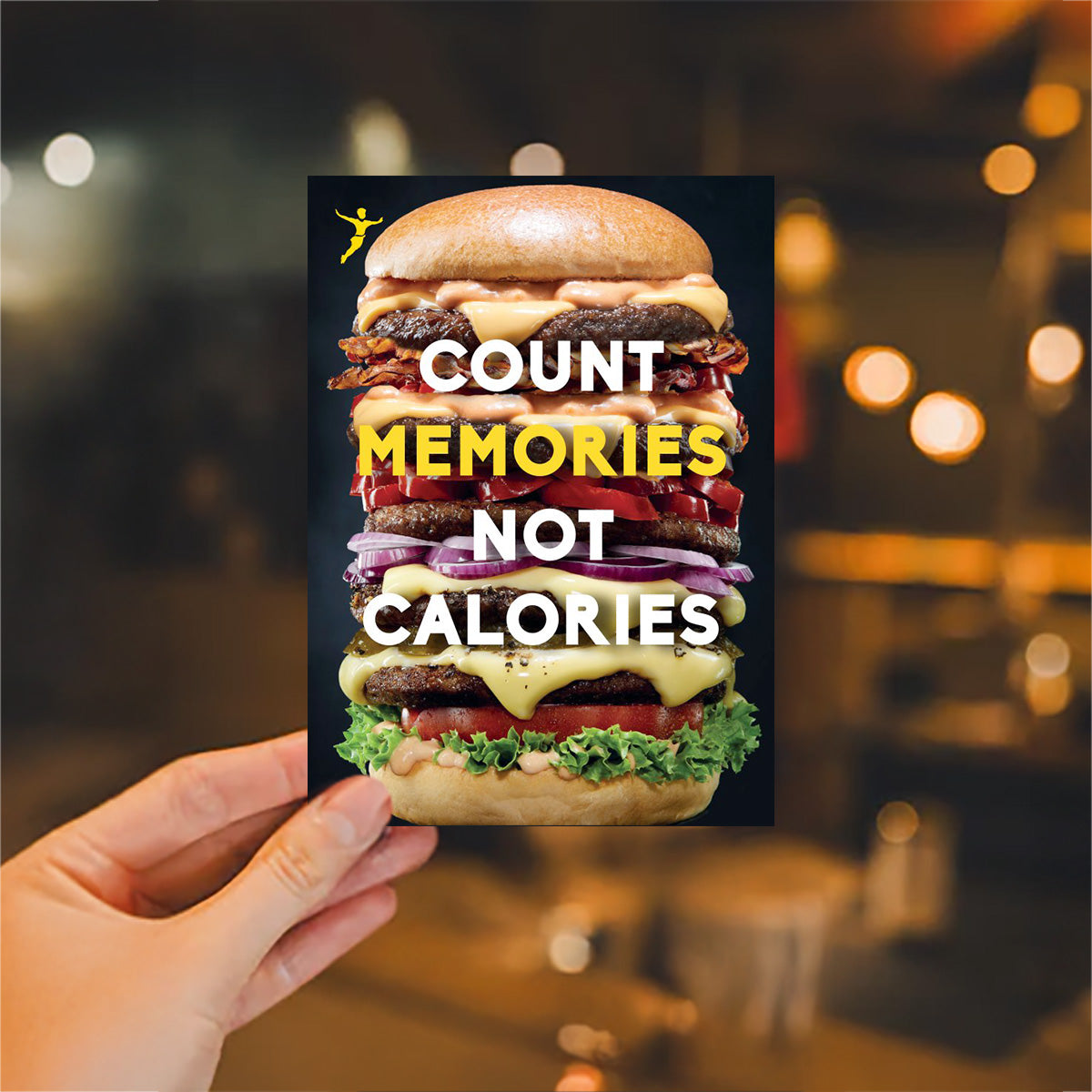 Postkarte „COUNT MEMORIES NOT CALORIES"