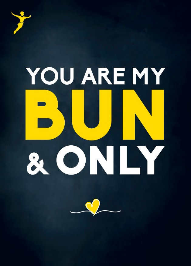 Postkarte „YOU ARE MY BUN & ONLY"