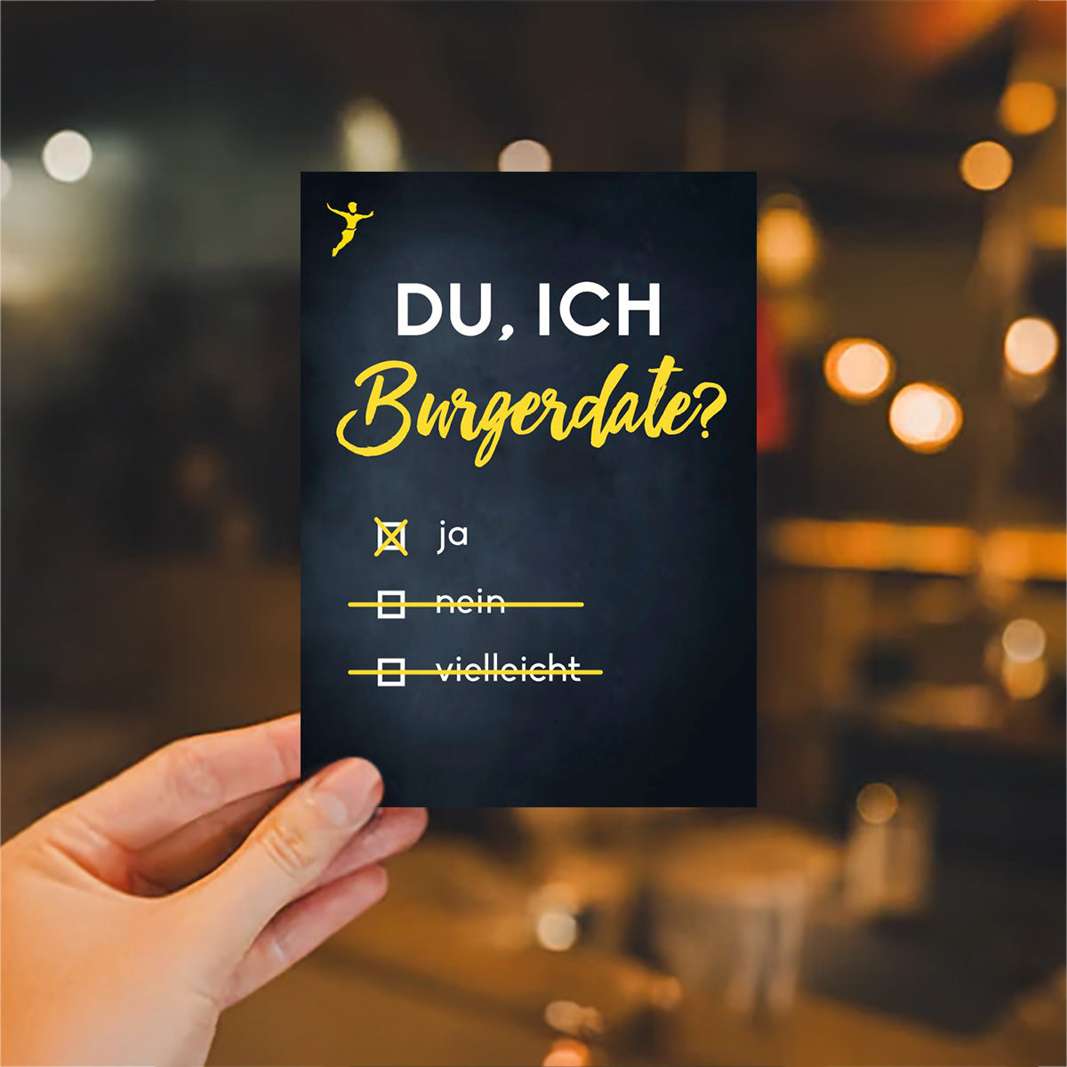 Postkarte „DU, ICH Burgerdate?"