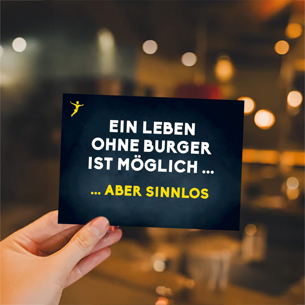 Postkarte „EIN LEBEN OHNE BURGER IST MÖGLICH...